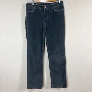 LL Bean Corduroy Pants Gray Favorite Fit Straight Leg‎ Women's Size 12 Reg